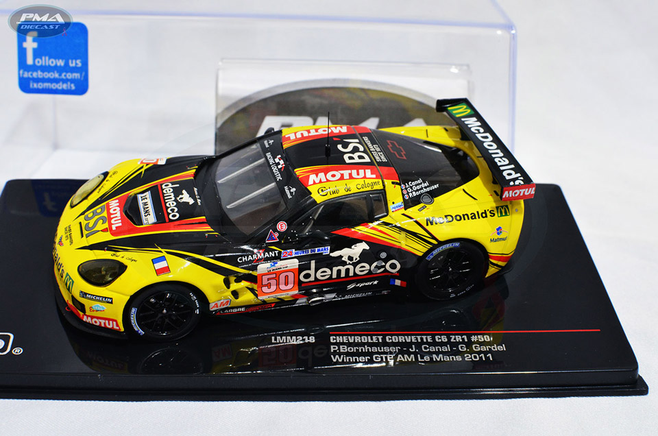 GABRIELE GARDEL, JULIEN CANAL, PATRICK BORNHAUSER 2011 LARBRE COMPETITION CHEVROLET CORVETTE C6 ZR1 1:43